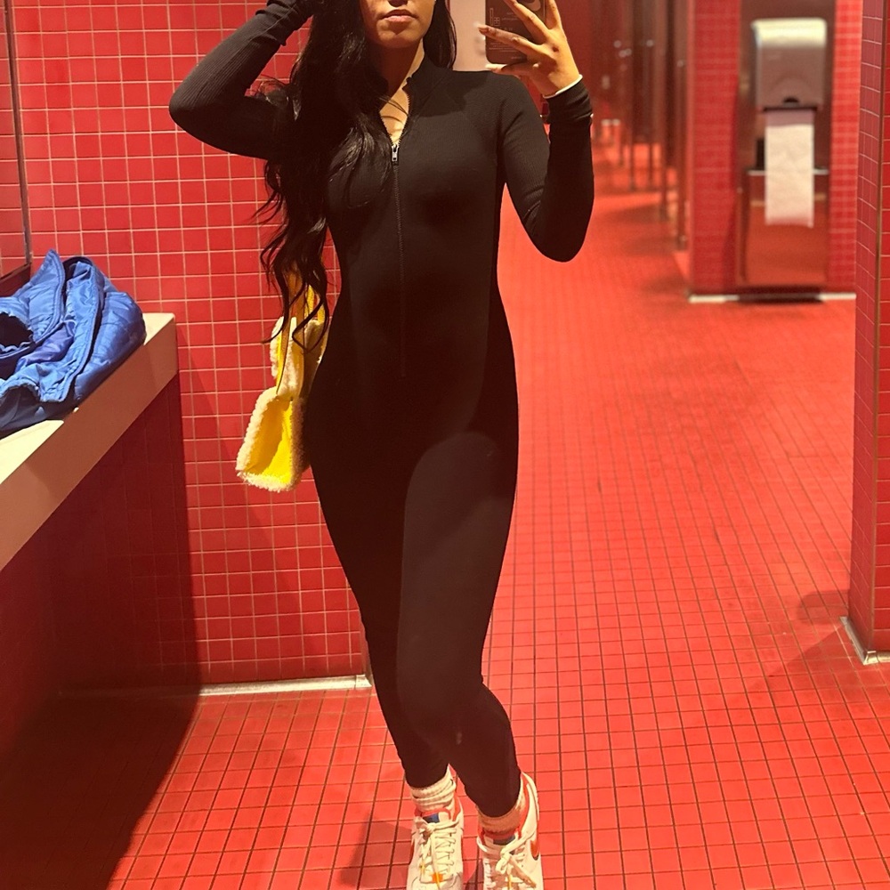 Zip up Ribbed Jumpsuit